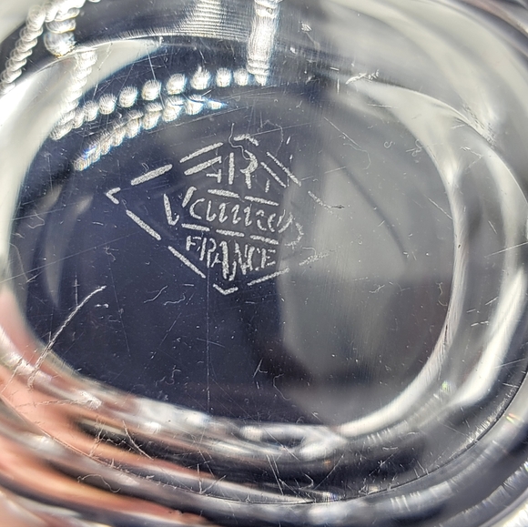 Cofrac Art Verrier France Lead Crystal Apple Trinket Dish Signed Vintage - Picture 7 of 8